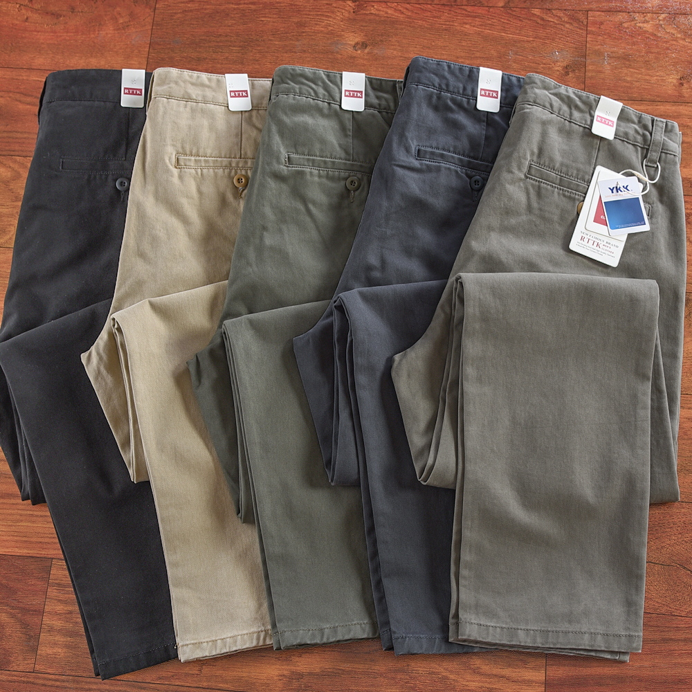 2024春秋新款纯棉日系复古男士宽松小直筒休闲裤阿美咔叽工装裤子