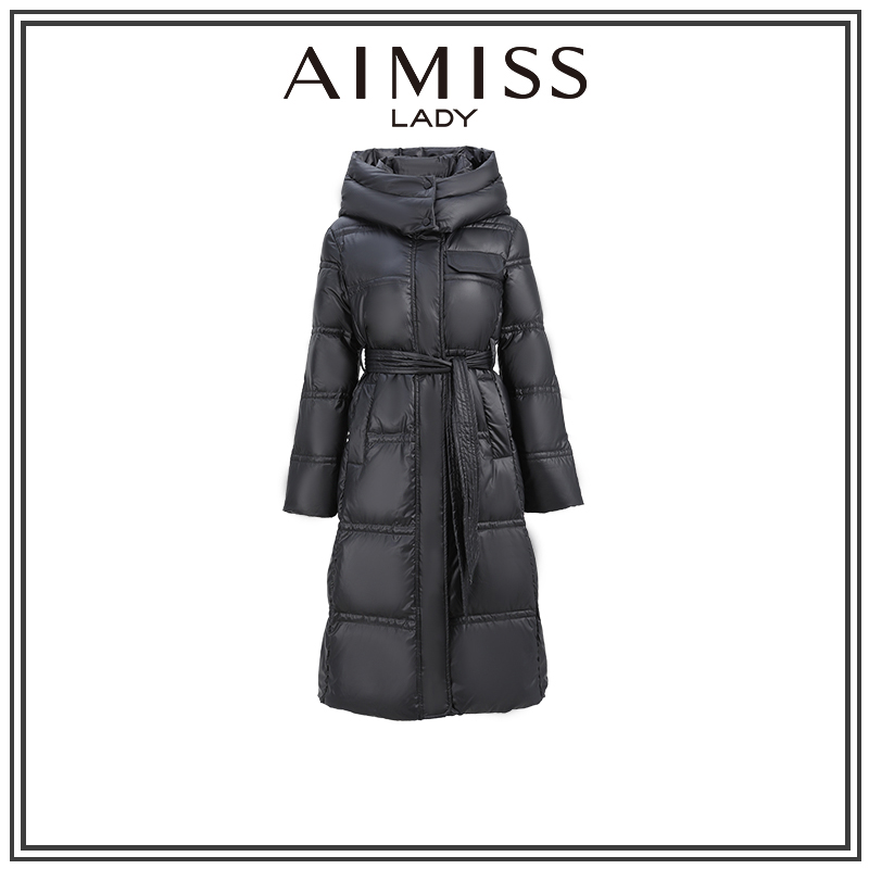 【地球外专属】爱美斯简约百搭收腰设计师羽绒服A069026