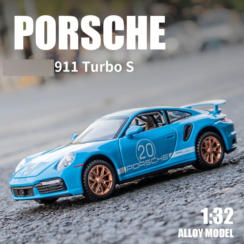 911TURBOS合金车模型仿真汽车模型玩具车1:32精致收藏摆件