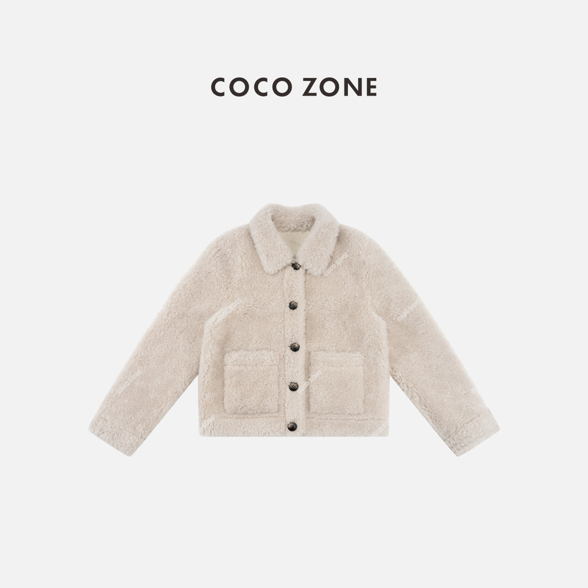 COCO ZONE 刘一一"浪漫马黛"秋冬翻领保暖单排扣长袖外套CC2C2172