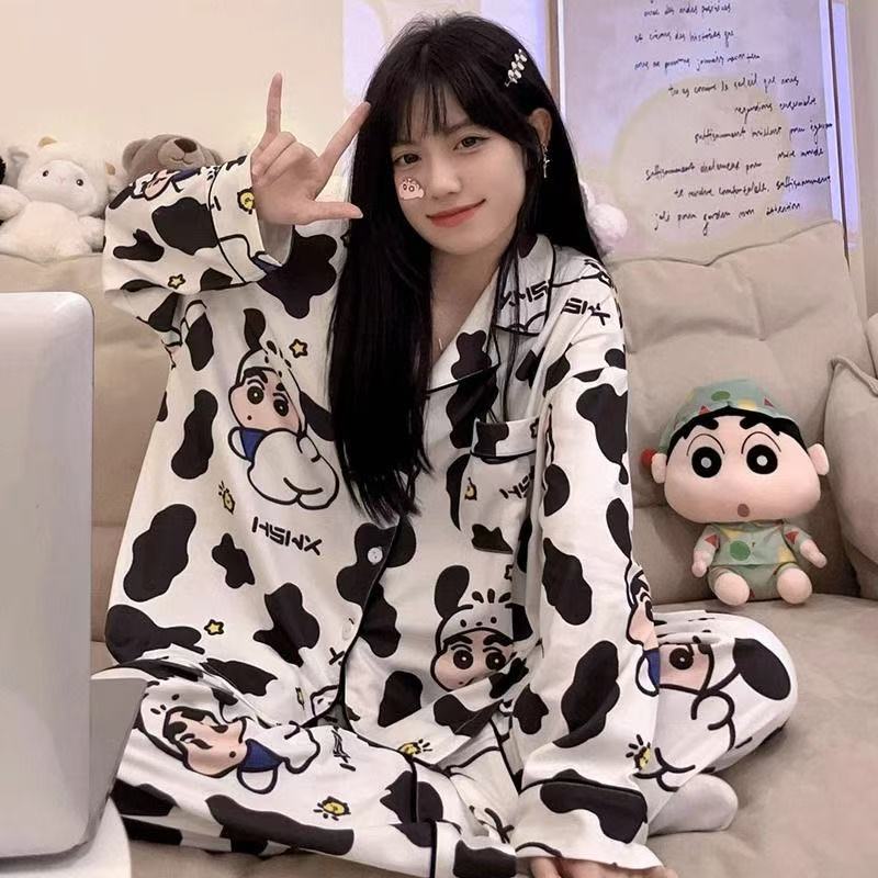 睡衣长袖网红春秋季薄款宽松学生卡通ol长袖网红春秋季薄款宽松ol