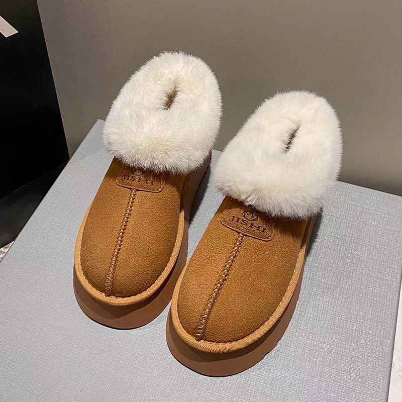厚底防水雪地靴女2023冬季新款加绒加厚时尚休闲面包棉鞋5857 A18
