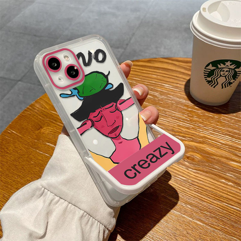 搞怪女孩适用苹果14手机壳iPhone13promax全包12/11硅胶7/8支架