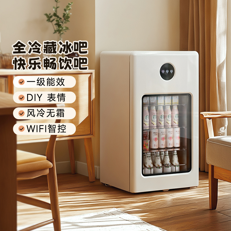 凯得潮流冰吧小型家用客厅冷藏柜办公室高颜值迷你冰箱风冷无霜