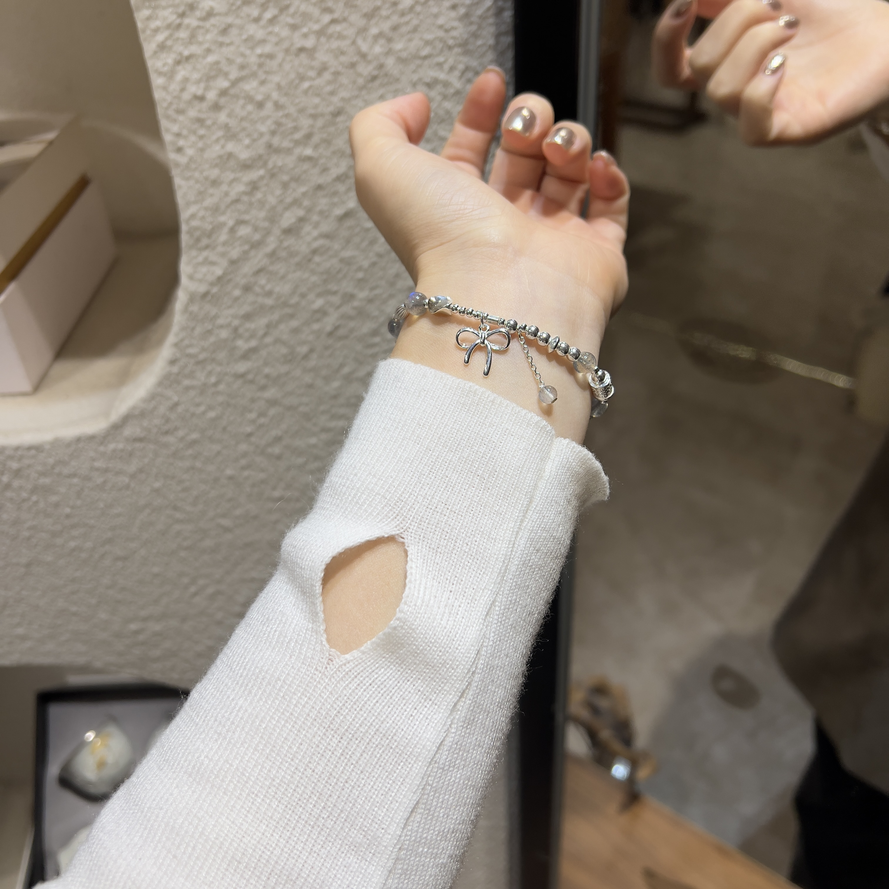 925银手链 阿腾莎银饰 蝴蝶千颂 925银手工手链