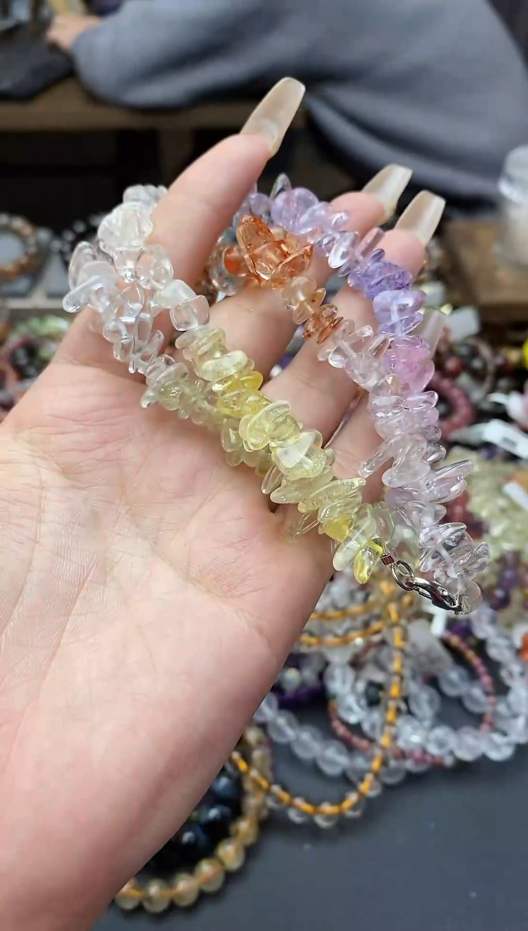 【闪购商品】紫晶项链未镶嵌马卡龙水晶