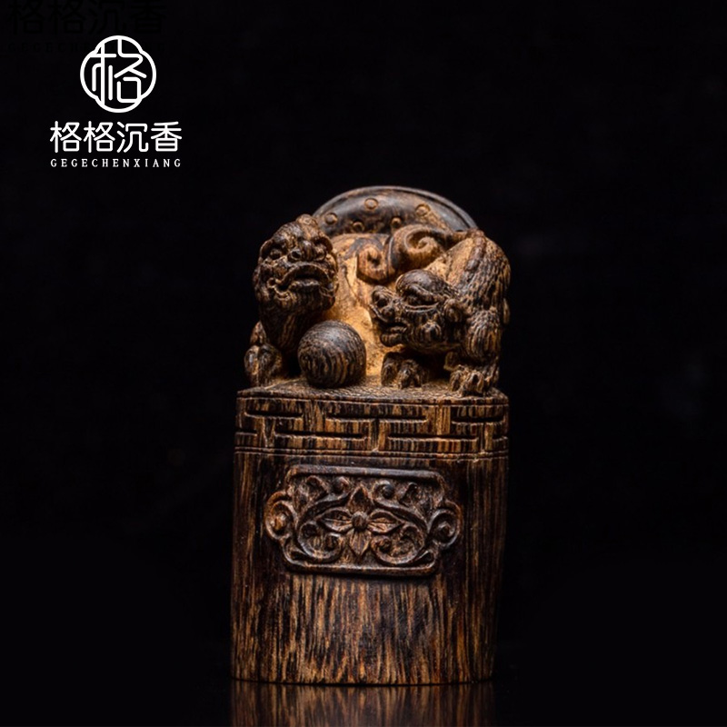 【典藏重器】正区越南顺化黑棋沉水立体瑞兽沉香52.5g1403344