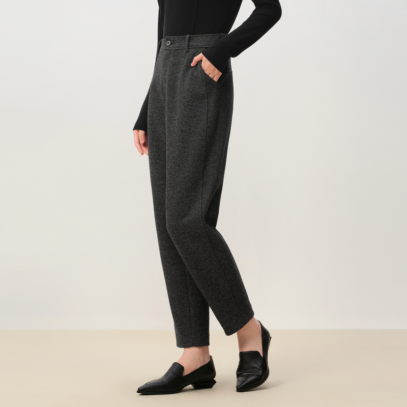 敦奴dunnu25冬新款宽松哈伦裤洋气年轻显瘦休闲裤8T512118