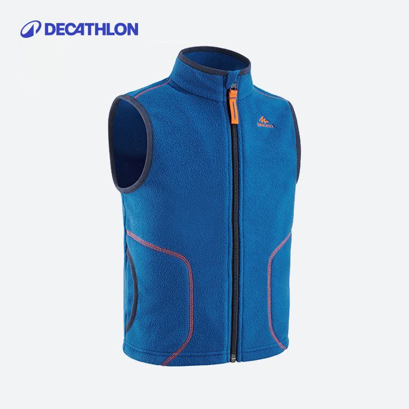 迪卡侬MH150户外摇粒绒马甲运动外套男女童儿童保暖背心307715