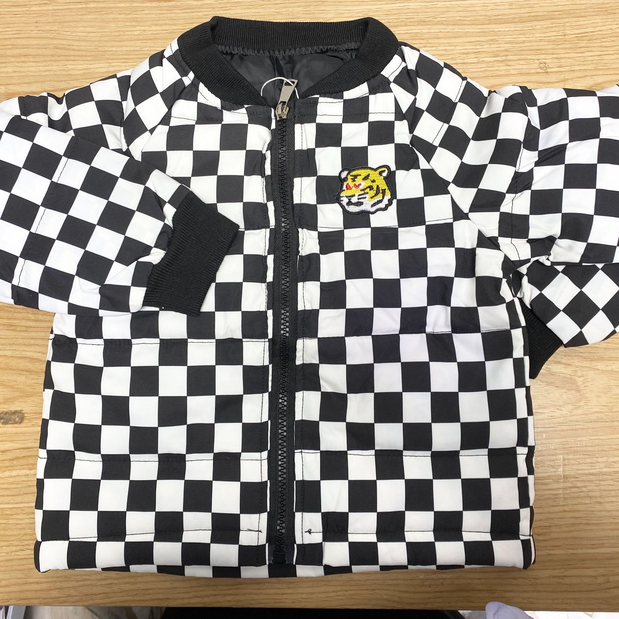 冬款婴幼儿棋盘格加厚棉服休闲上衣x