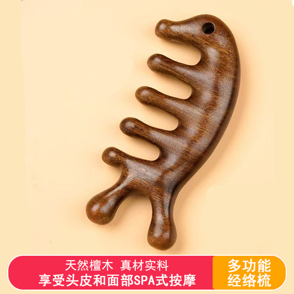 檀木梳子按摩梳小巧梳子便携多功能梳家用木梳子按摩梳