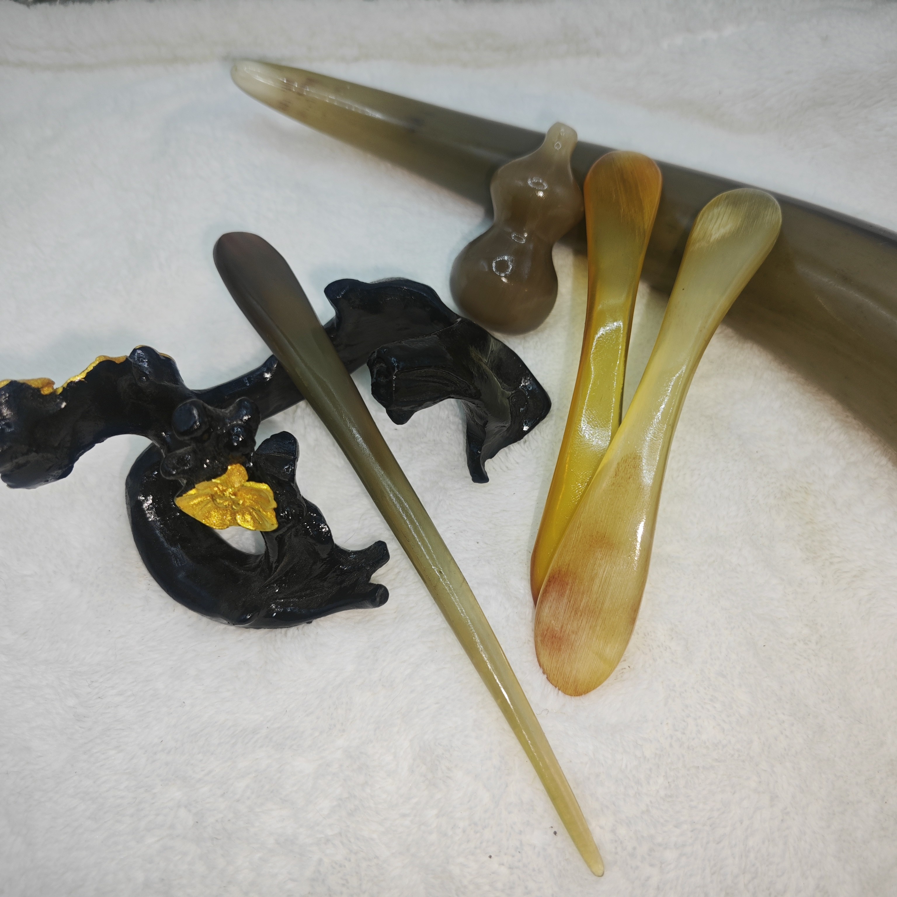 羊角双尖簪盘发精品