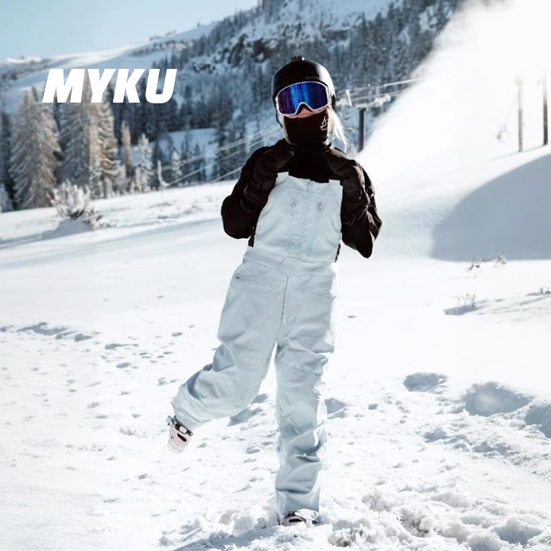 MYKU滑雪裤男女款加厚保暖防水防风背带裤3L全压胶冬季滑雪装备