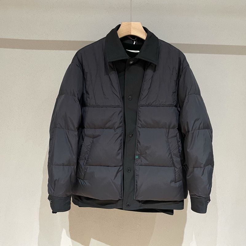 冬季羽绒服男20232新款潮流帅气日系假两件翻领短款保暖外