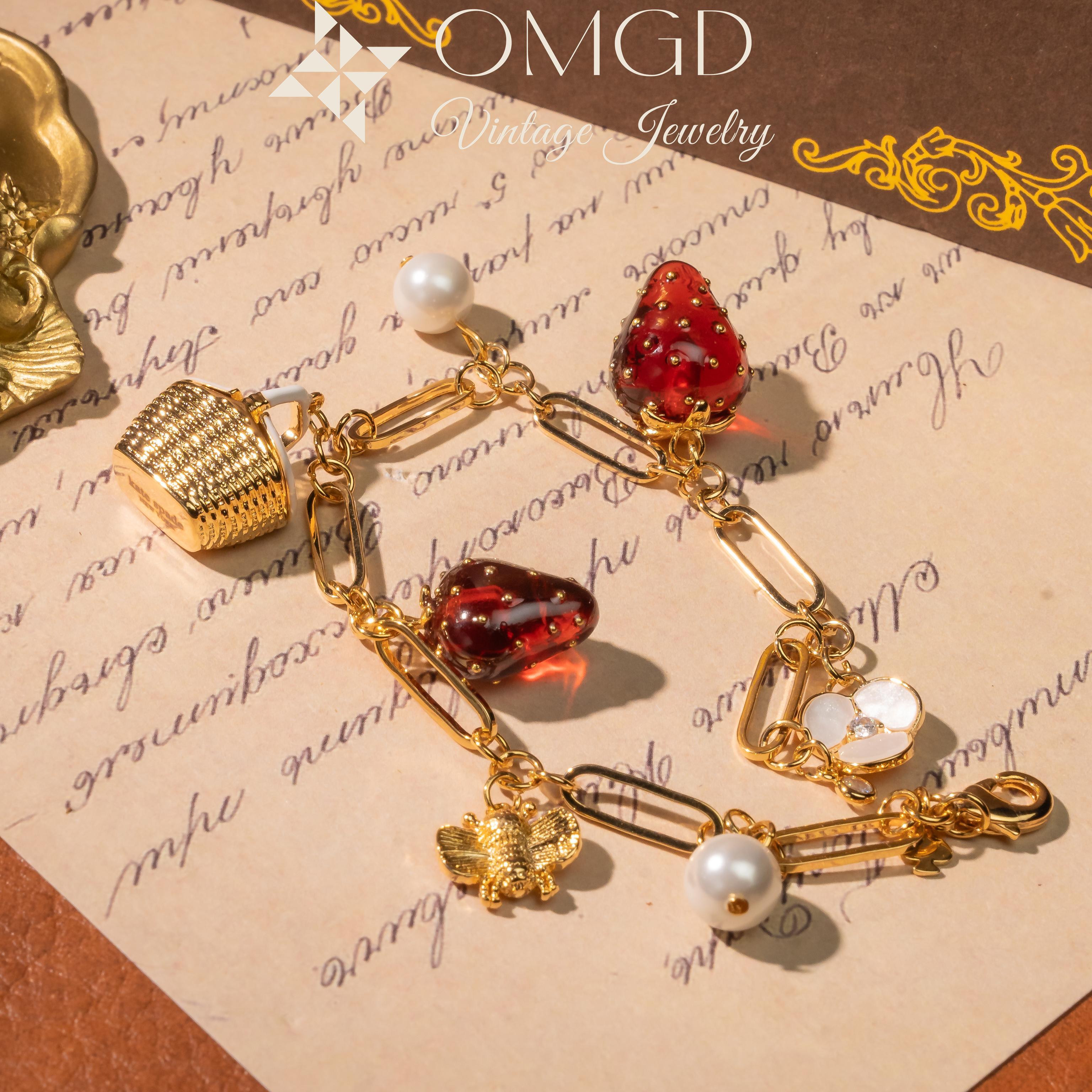 铜合金珐琅手链 【4858】凯丝草莓手链-CM