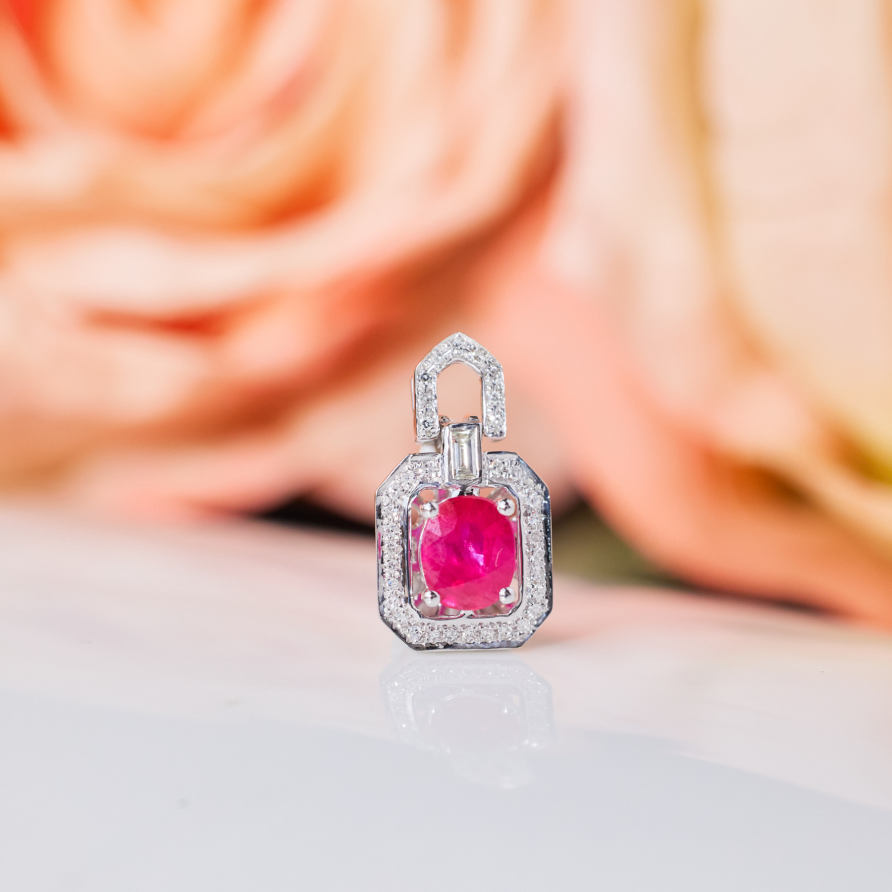 【歪歪】香水瓶*红宝石吊坠*18K金镶嵌U0945