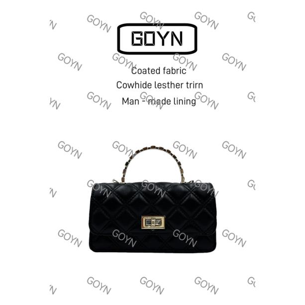 GOYNGOYN手工真皮女包钻手提黑色0062