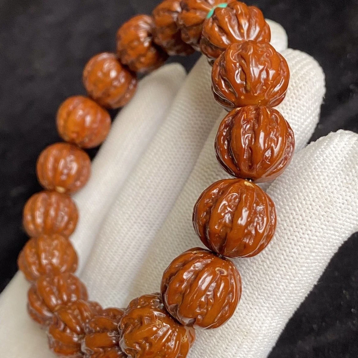 枫屹出品  猴头京八棱手串正圆文玩原皮原色猴头核桃  强烈推荐