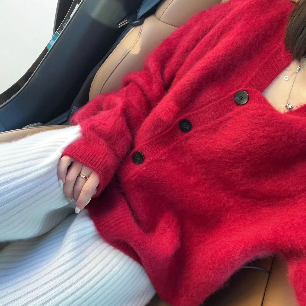 【2025拉绒】高端加厚柔软时尚山羊绒拉绒女款开衫JMW-22877