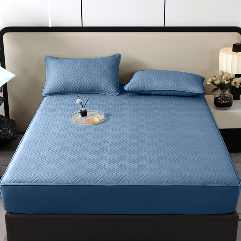 【花型随机】水洗棉夹棉床笠亲肤透气机洗单床笠(1.5米)