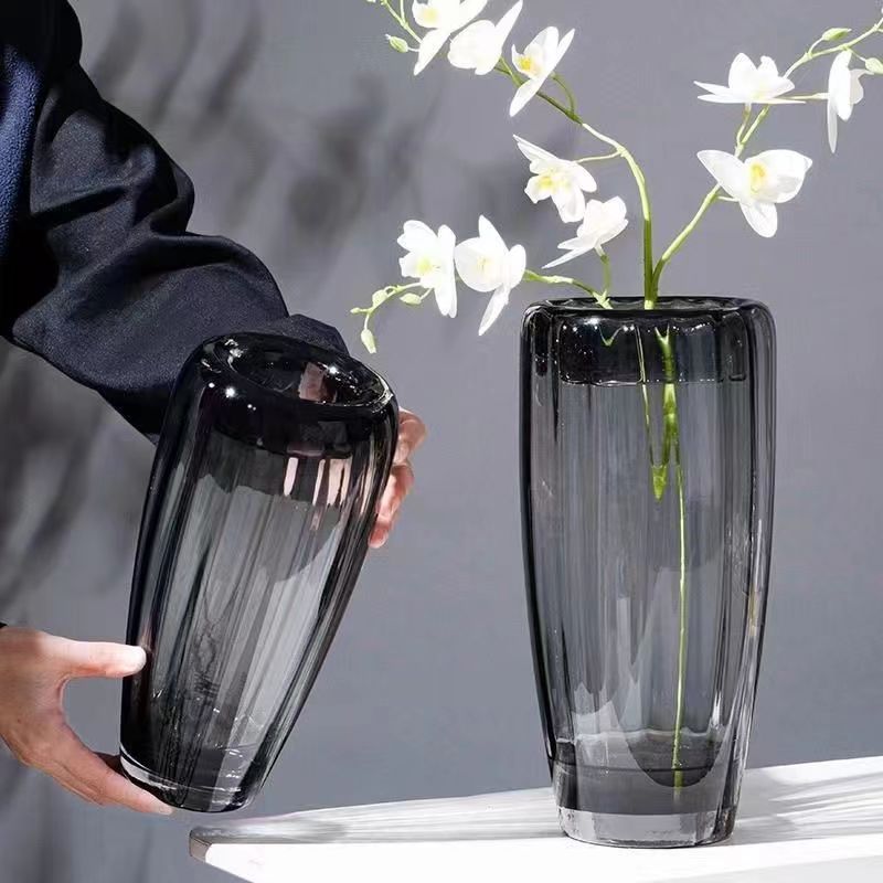 轻奢北欧简约网红玻璃花瓶透明插花鲜花百合玫瑰创意客厅现代