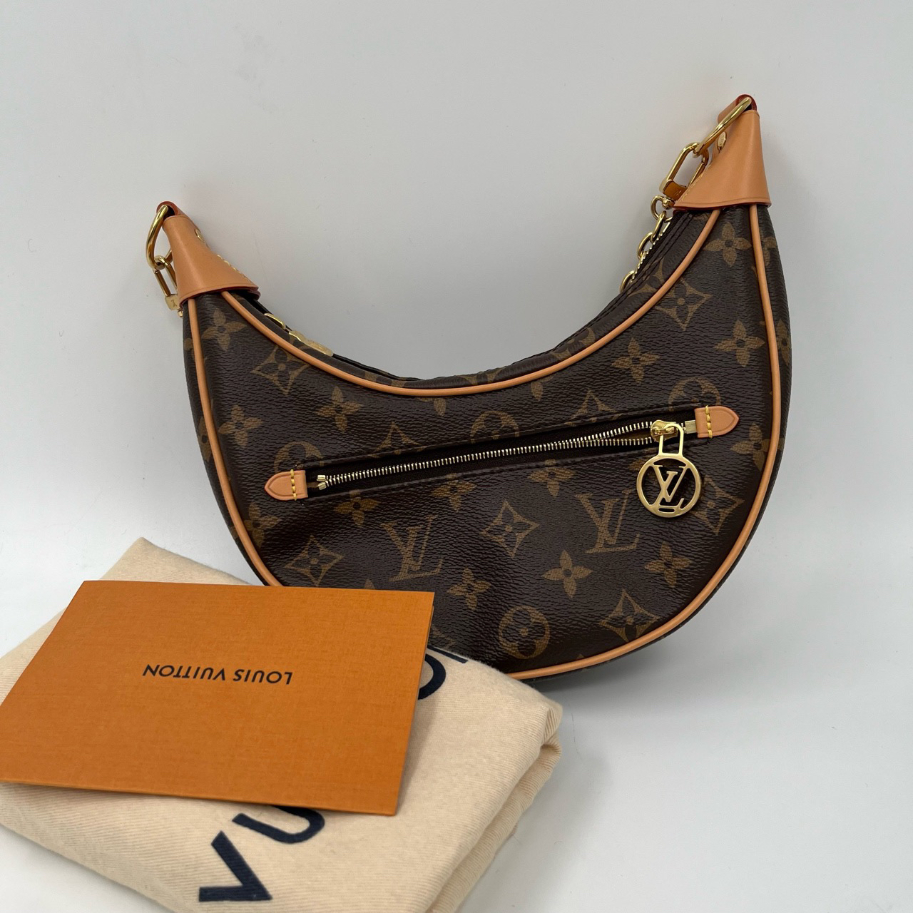 99新 LouisVuitton/路易威登 月亮包老花单肩腋下包豌豆包少肩带