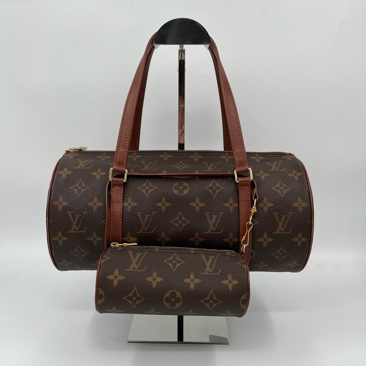 99新 LouisVuitton/路易威登 中古巴比龙30子母款全原好成色红皮