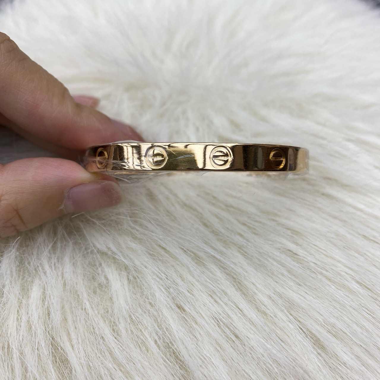 99新 Cartier/卡地亚 宽版love手镯玫瑰金无钻16码四代