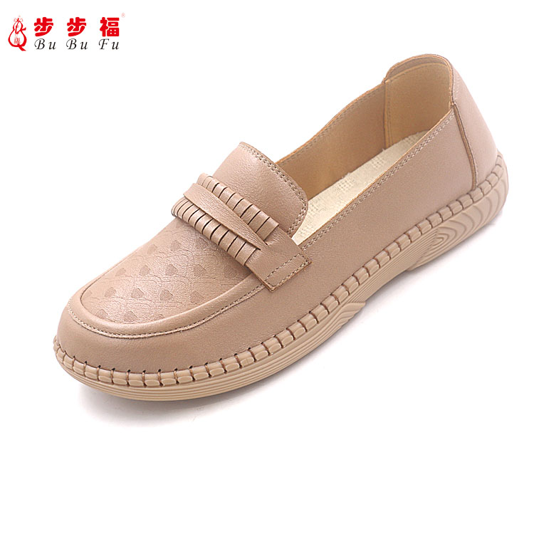步步福C2-21舒适软底时尚女鞋防水软面休闲女鞋一脚蹬浅口妈妈鞋