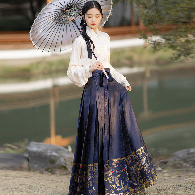 池夏【万物有灵 不尽春】妆花马面裙原创汉服日常百搭汉服