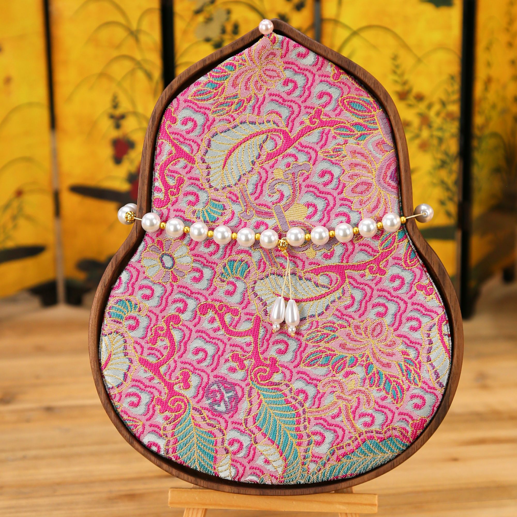 CX102矾红宝相 手工国风葫芦杯垫 轻奢茶盘中国风茶道配件