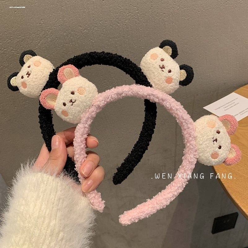 发捆精致羊羔毛小熊发箍发饰显白2023质感压发少女甜妹新款气质