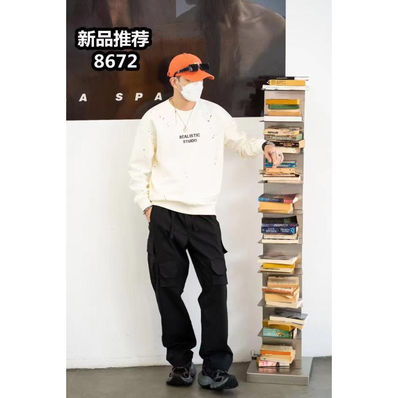 异迈/秋季新款泼漆圆领长袖卫衣 8672