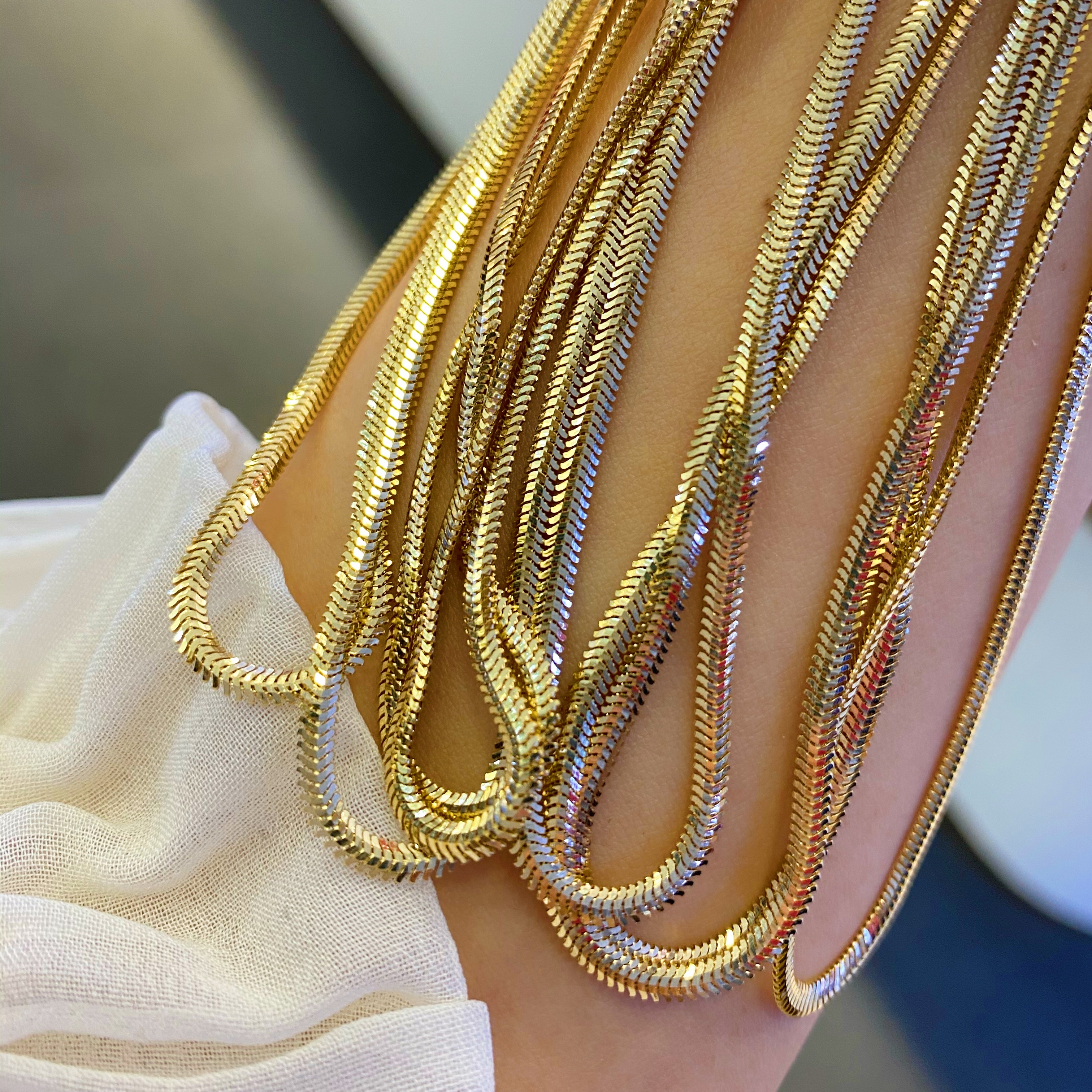 18k金蛇骨链 时尚百搭韩版欧美简约气质