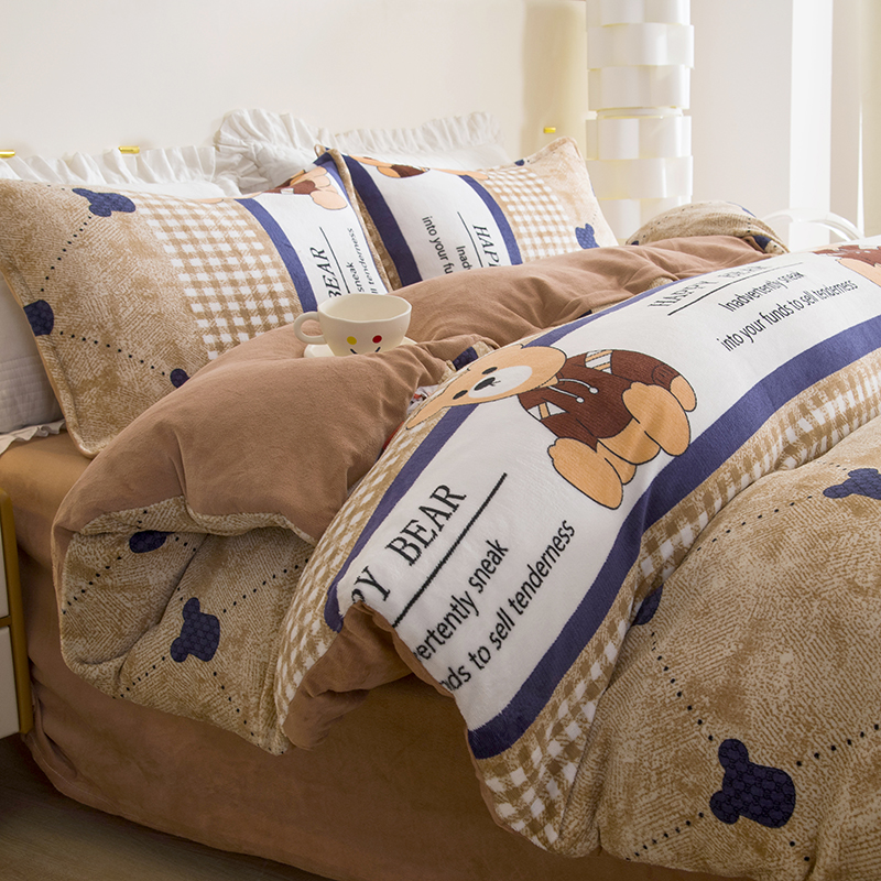 十五天免费试睡！春秋冬季保暖双面绒牛奶绒被子学生宿舍加绒3879