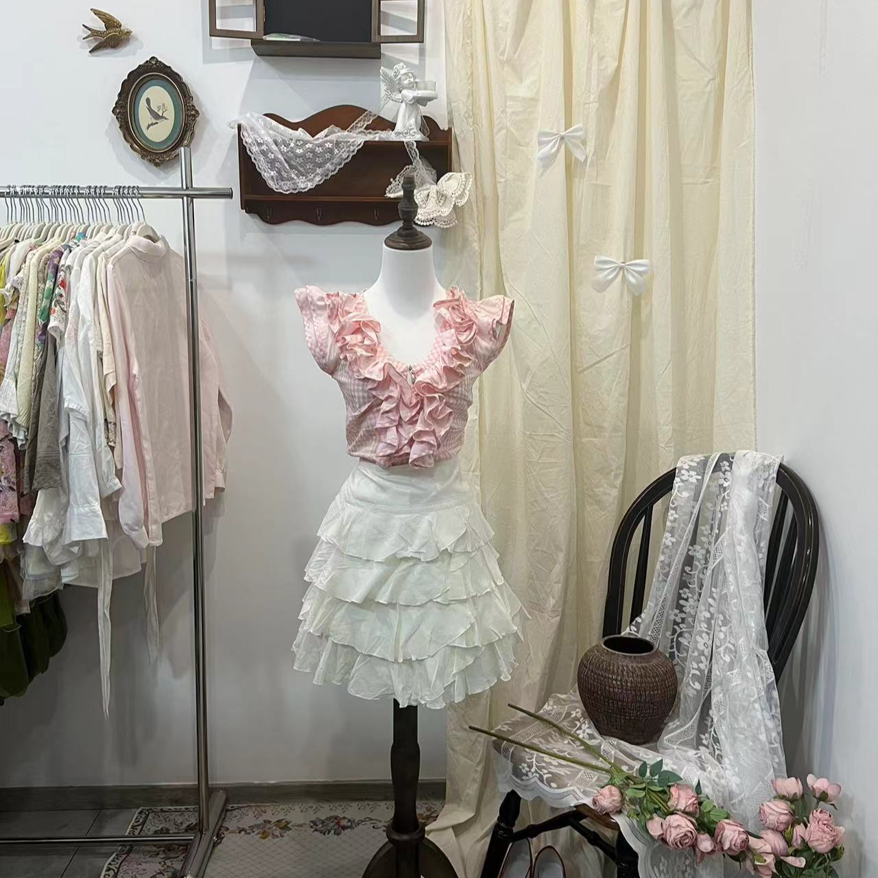 古着vintage半裙衬衫