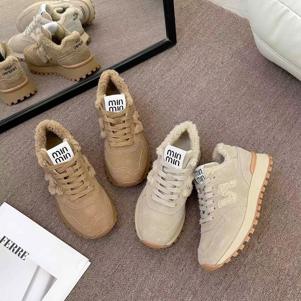 2023新款阿甘毛毛鞋女加绒雪地||YC