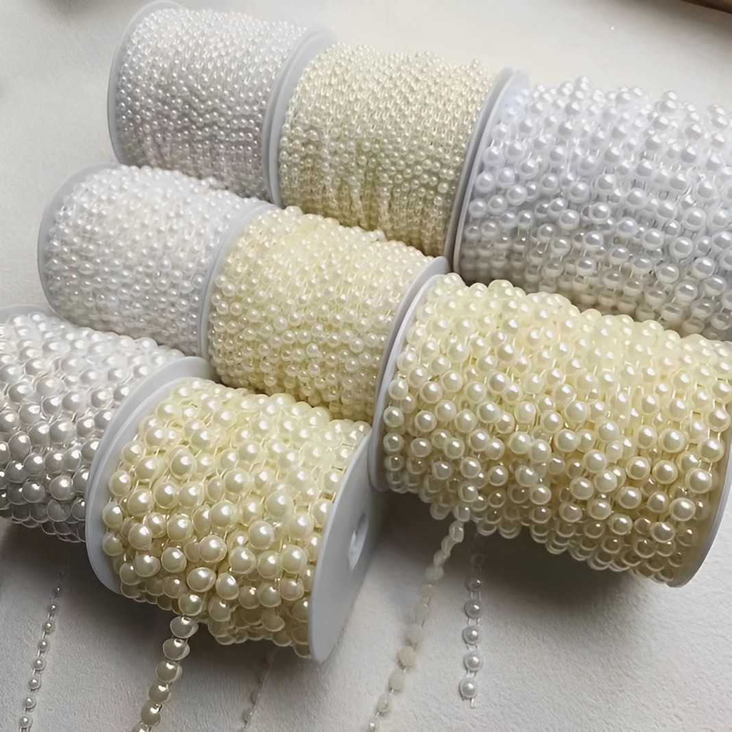 【米白及彩色连线珠链】手工DIY材料