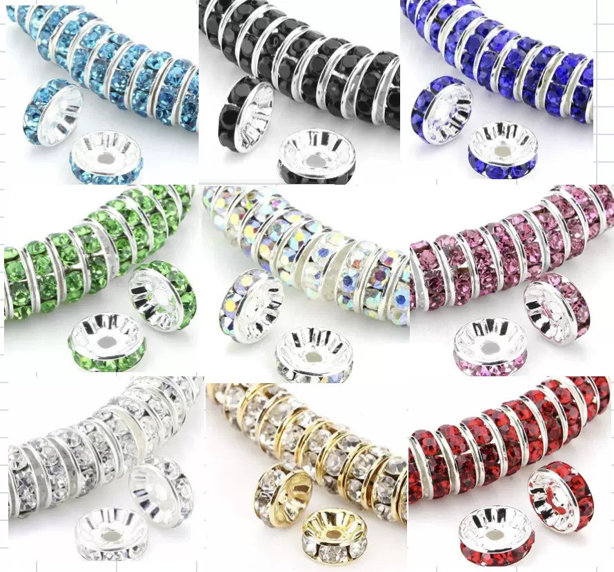 ［子言小店］新款仿钻石镶嵌隔珠手工DIY 配件车轮镶嵌手链配饰辅料