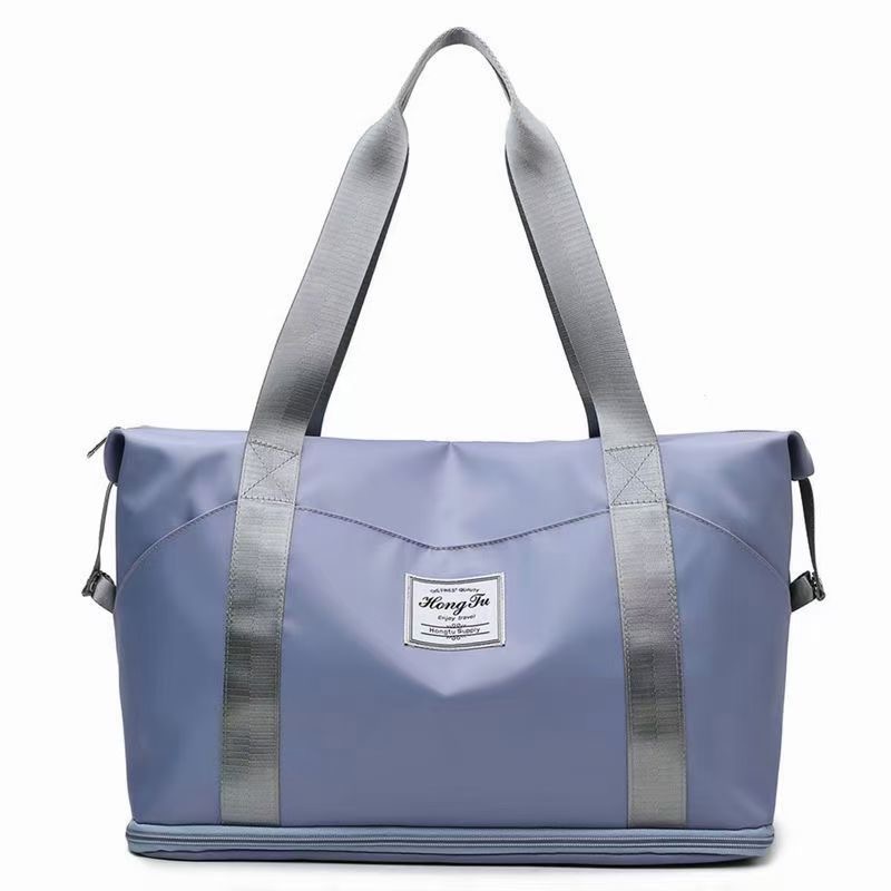 可伸长缩短用量大旅行包女款斜跨蓝色时尚休闲便携登机学生肩包