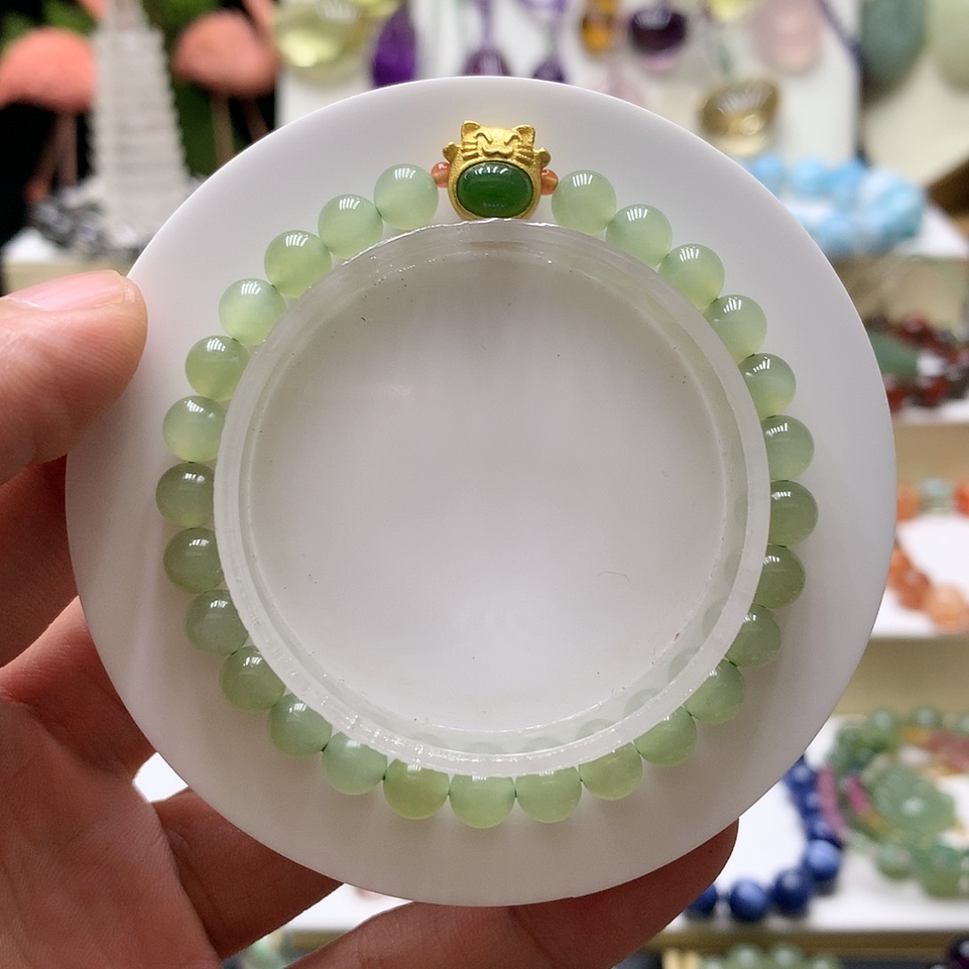 和田玉手链银S925镶嵌