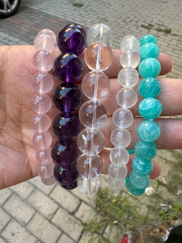 钰源顺天然水晶万能链单珠多样性发其一简约单圈时尚素圈彩色女款