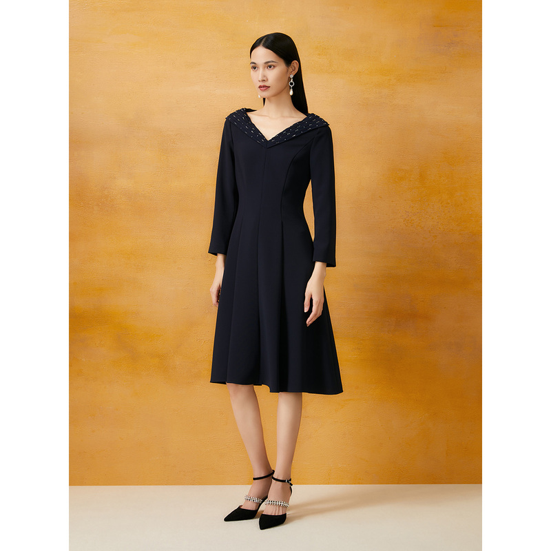 Song of Song歌中歌长袖收腰气质修身名媛优雅连衣裙5C64105250