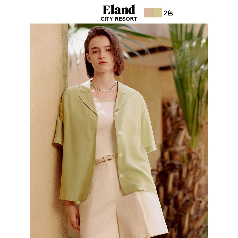 Eland衣恋时尚舒适风翻领西装外套上衣职场通勤穿搭EEBWD47T1I