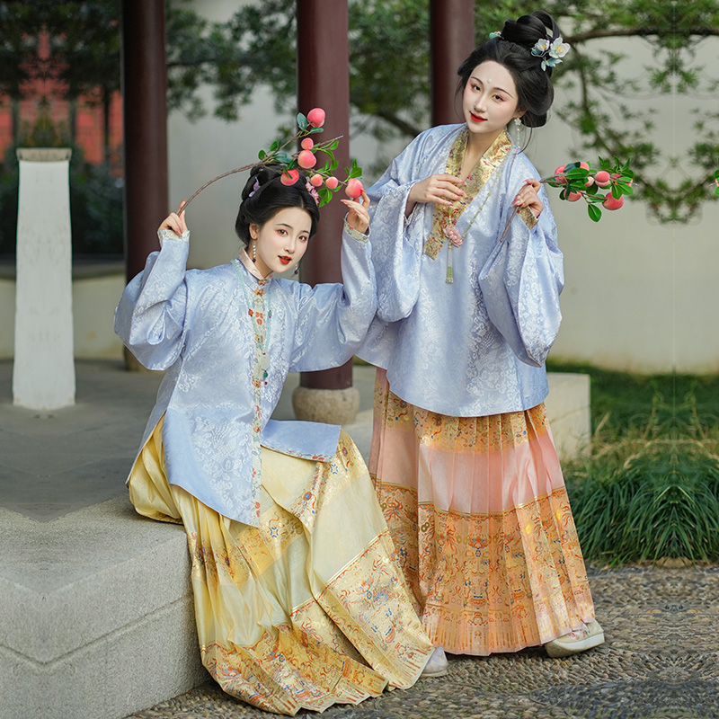 马面裙-檀绾原创招财进宝天禄貔貅仿妆花钱串子明制纱马面裙新款