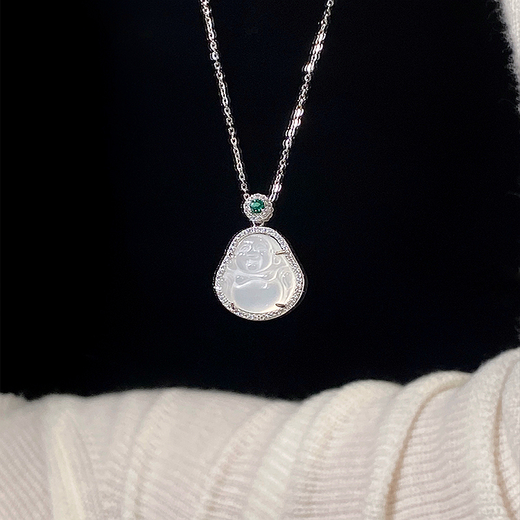 坠链均925银 高级轻奢佛公项链女锁骨链小众设计生日礼物2024新款