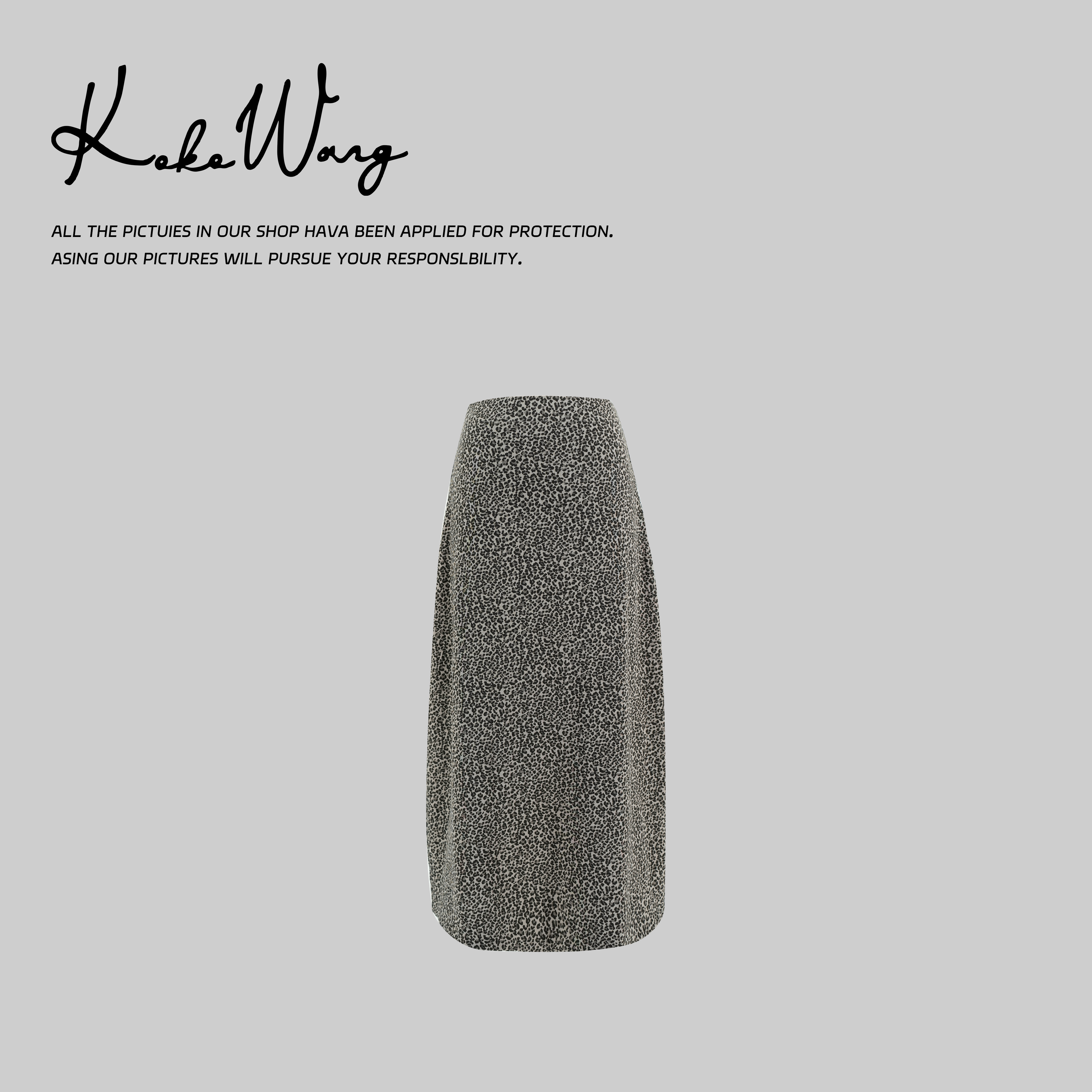 KOKO WANG秋冬时尚设计感气质豹纹显瘦百搭半身裙292444I11Q41