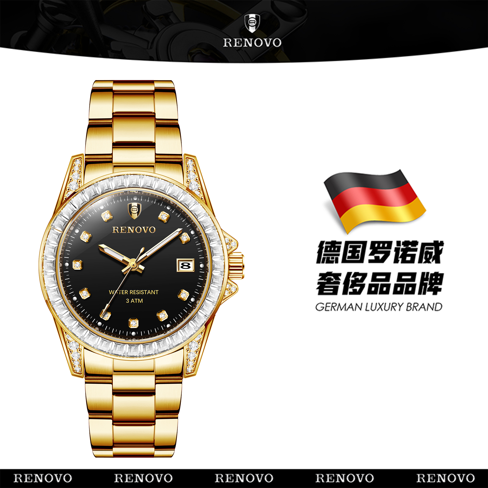 德国注册品牌RENOVO罗诺威时尚男士手表-R81053-YCCM
