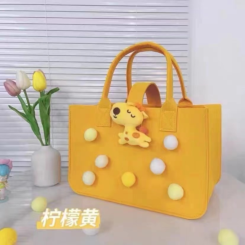 【香香姐专属】1070卡通毛毡包大容量手提购物袋