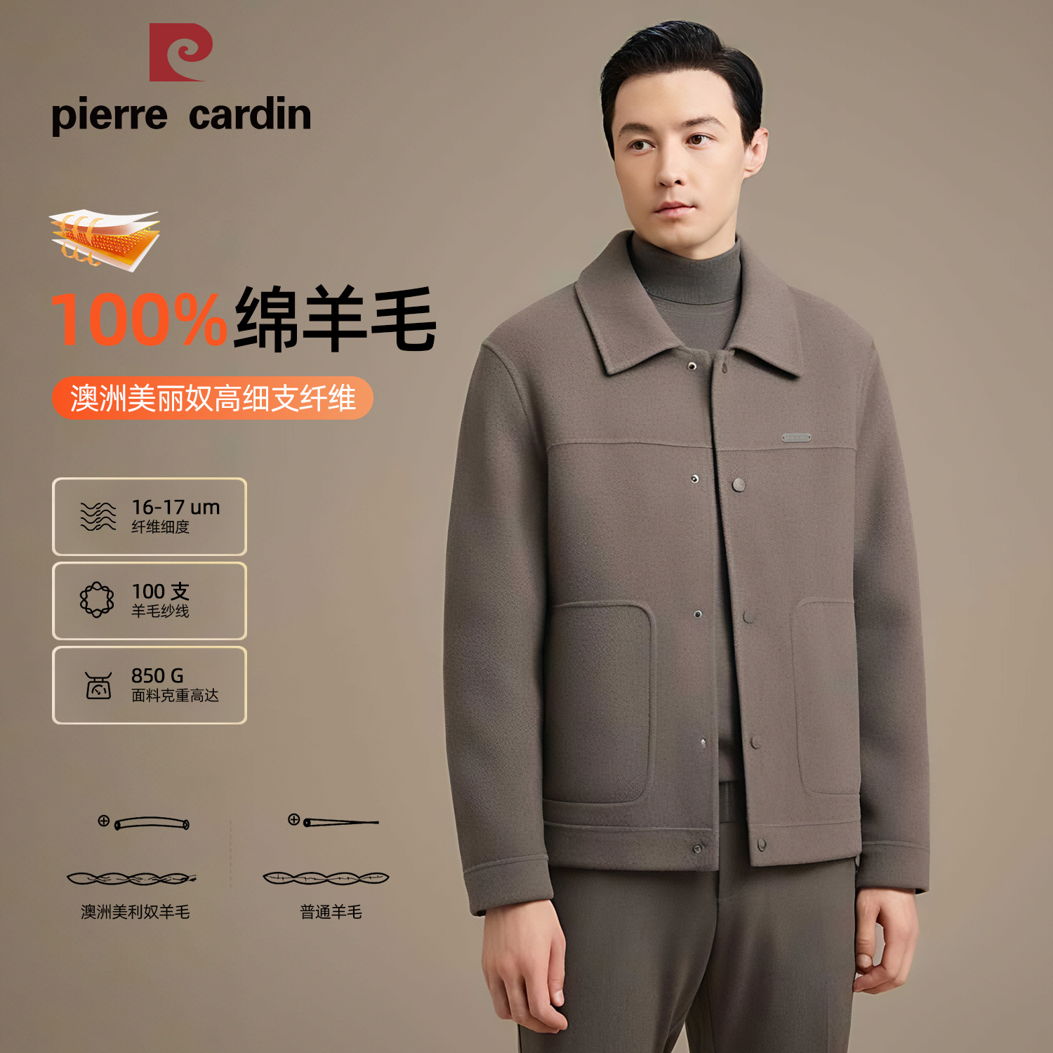 【东方宝藏】100%羊毛短双面呢大衣秋冬男商务夹克 921R